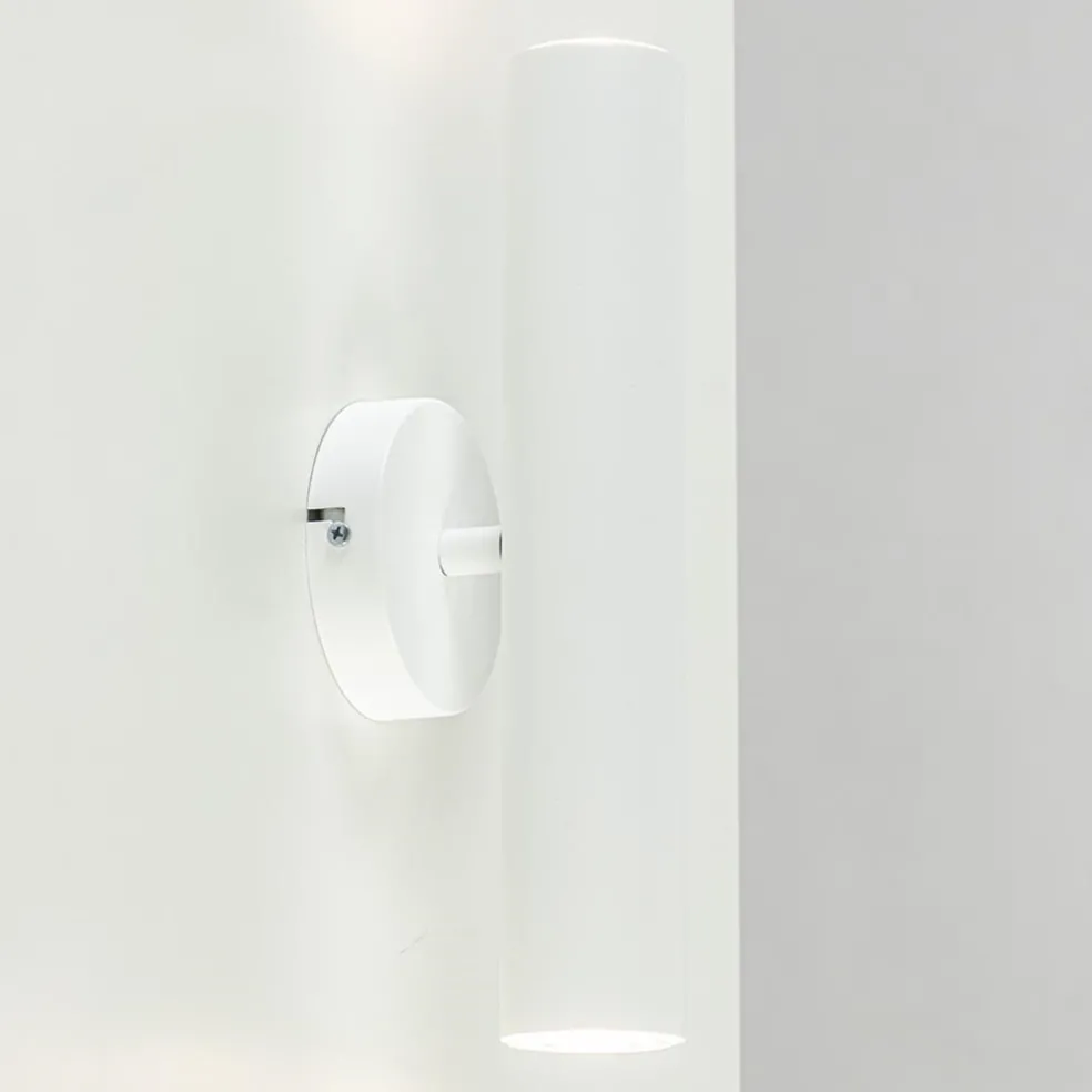 Wandlamp cilinder wit up+down GU10