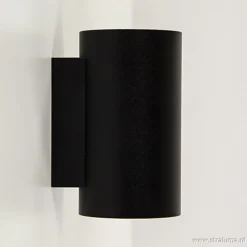 Wandlamp cilinder zwart up+down gu10