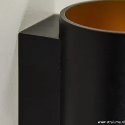 Wandlamp cilinder zwart/goud