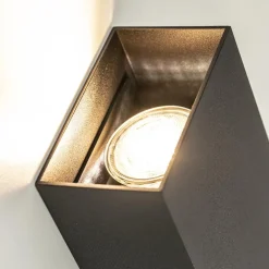 Wandlamp Eros rechthoek zwart 2xgu10