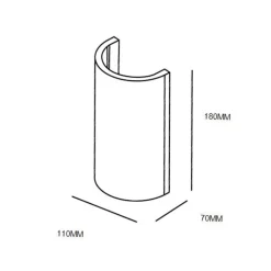 Wandlamp gips halve koker G9