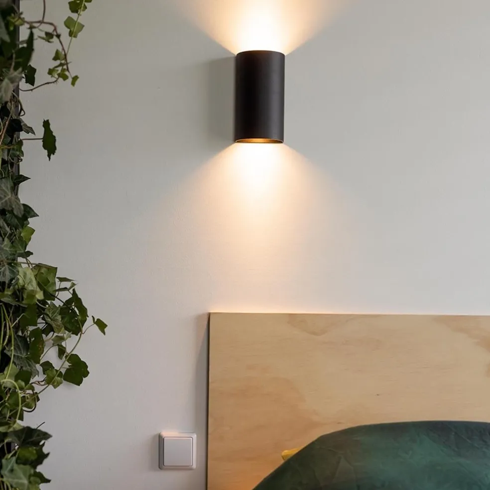 Wandlamp Hera afgerond zwart