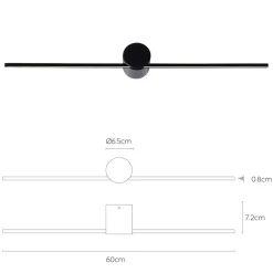 Wandlamp Mizar 60cm zwart IP44