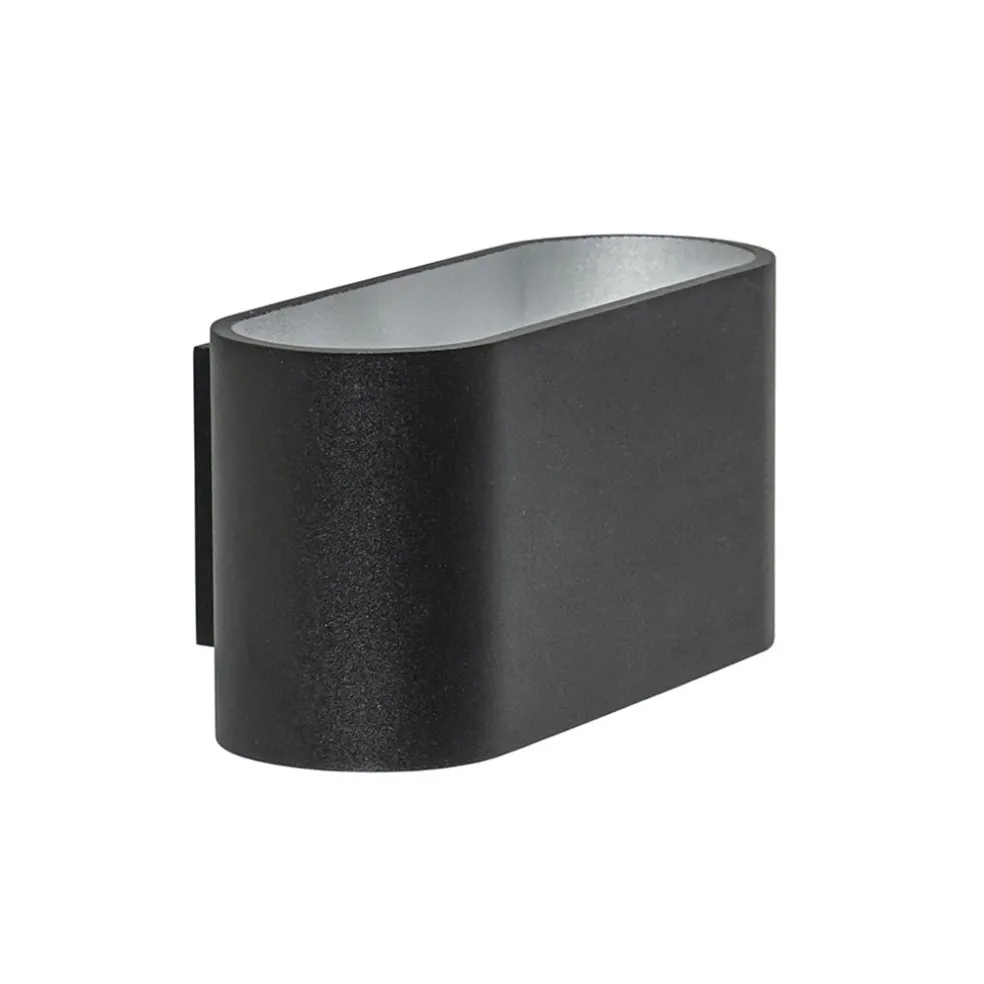 Wandlamp ovaal zwart/zilver g9
