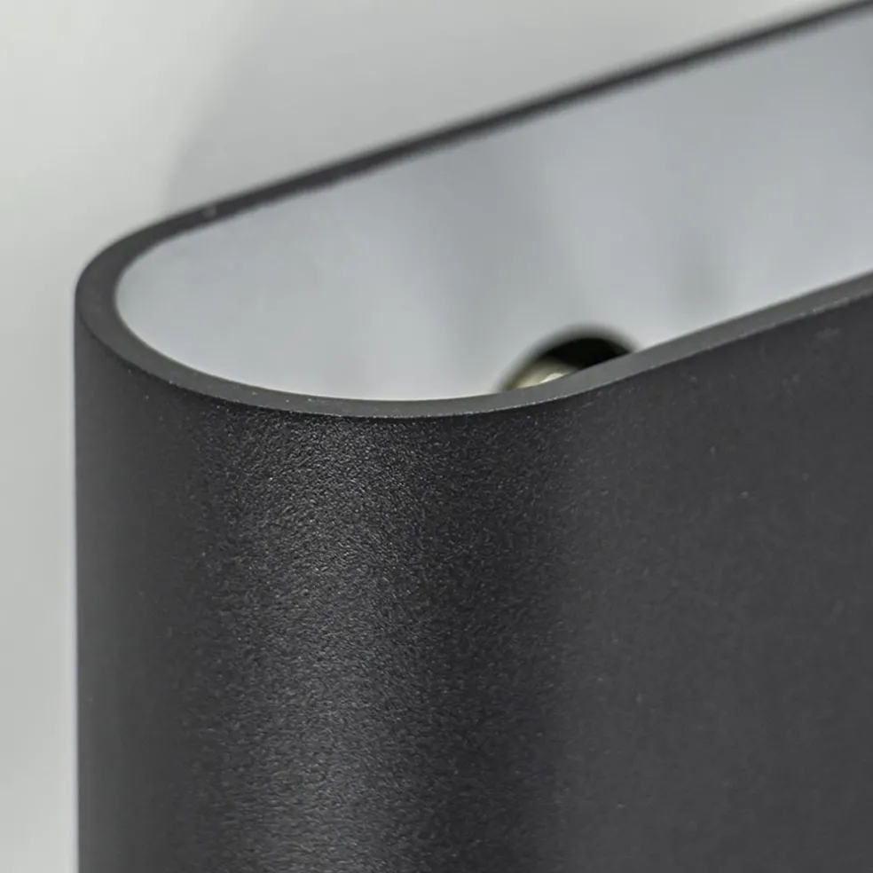 Wandlamp ovaal zwart/zilver g9