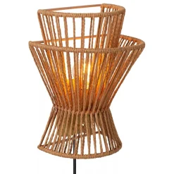 Wandlamp papier naturel met mat goud