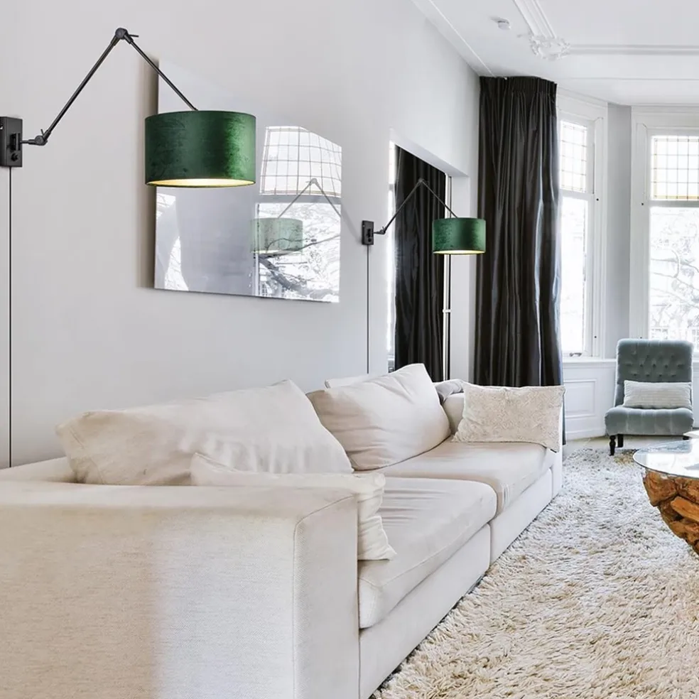 Wandlamp Prestige Chic zwart/kap groen