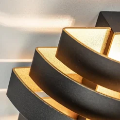 Wandlamp Scudo zwart/goud 20cm