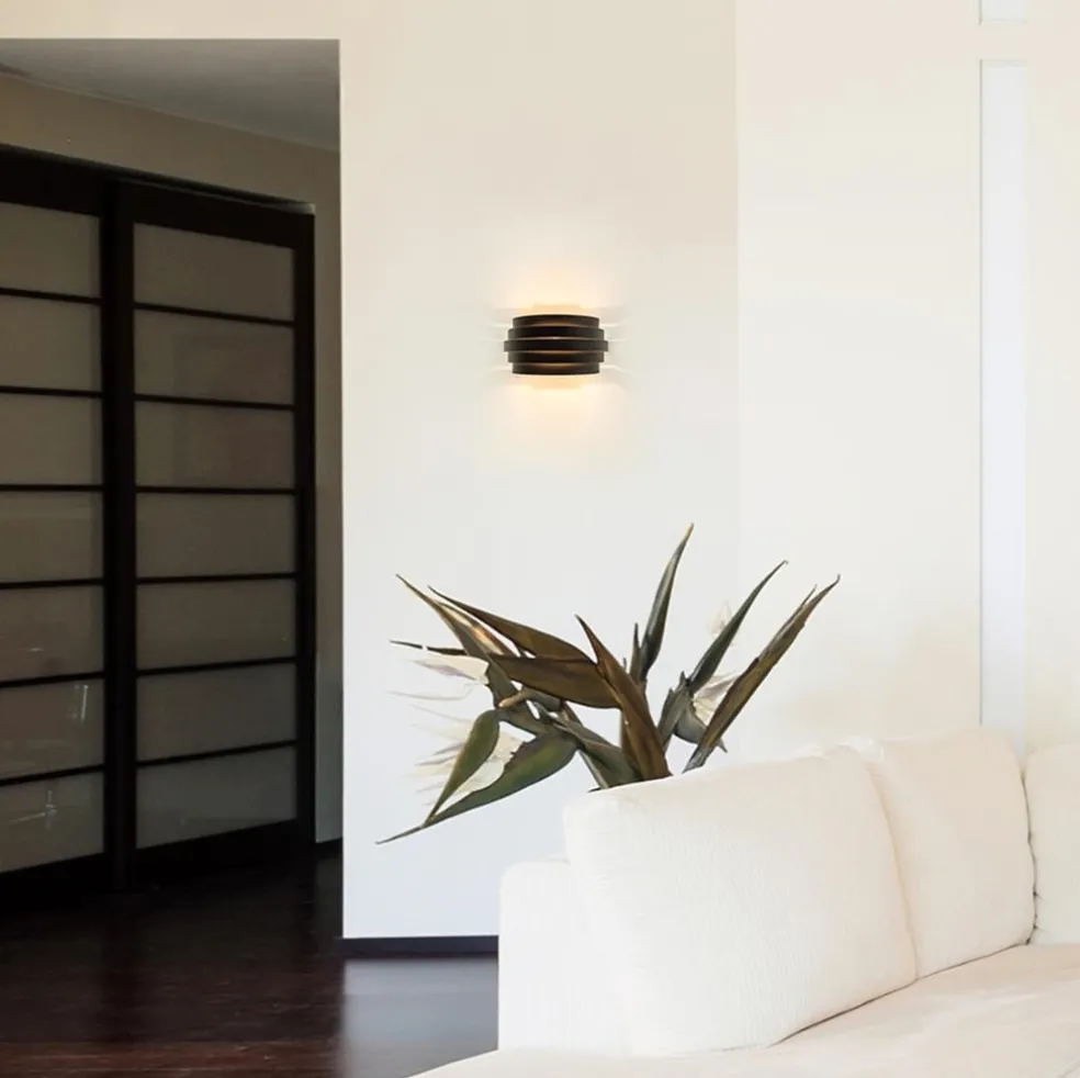 Wandlamp Scudo zwart/goud 25cm