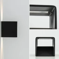 Wandlamp Stretto kubus zwart