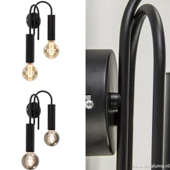 Wandlamp toog dubbel zwart