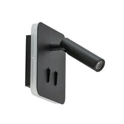 Wandlamp zwart leesspot + indirect lich