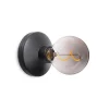 Wandlamp zwart met smoke dimbaar/oplaadbaar