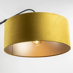 Wandlamp zwart met velourse kap