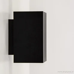 Wandlamp zwart rechthoek up+down gu10