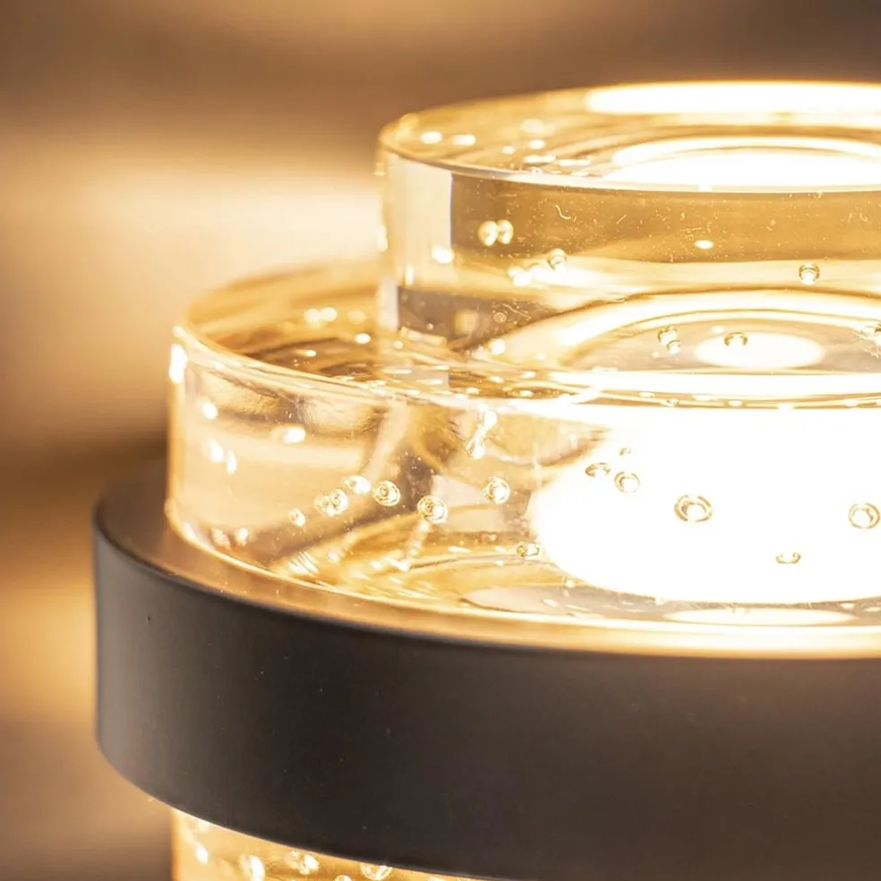 Wandlamp zwart/amber