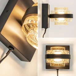 Wandlamp zwart/amber