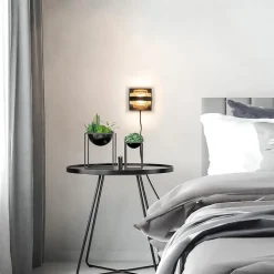 Wandlamp zwart/amber