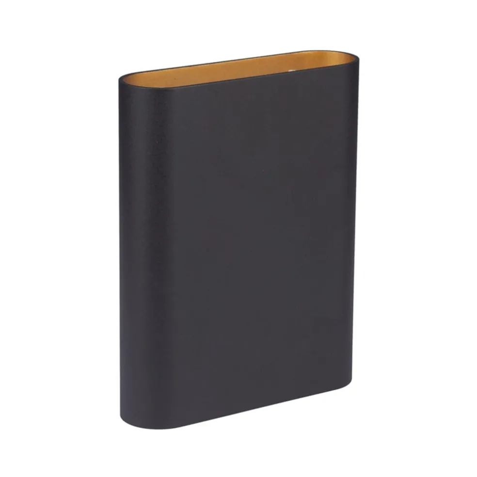 Wandlamp zwart/goud ovaal dimbaar