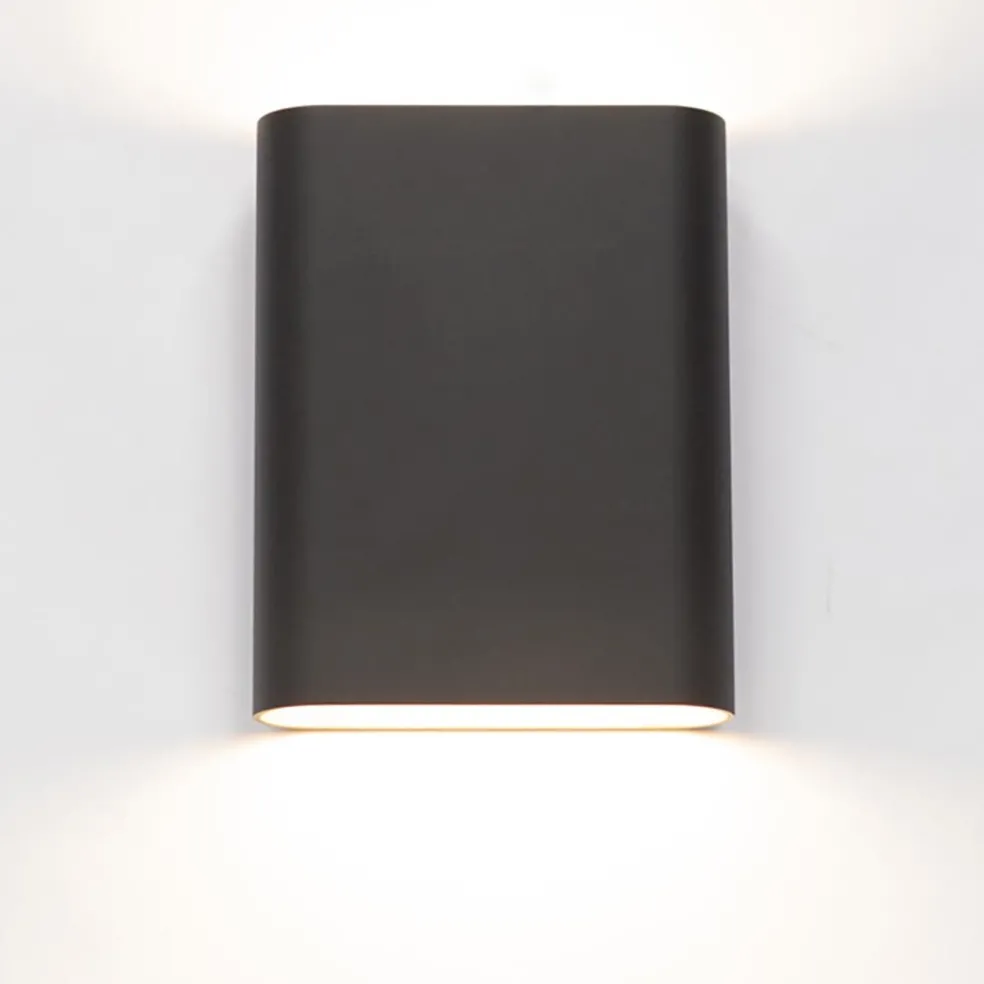 Wandlamp zwart/goud ovaal dimbaar