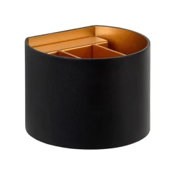 Wandlamp zwart/goud Xio up+down rond