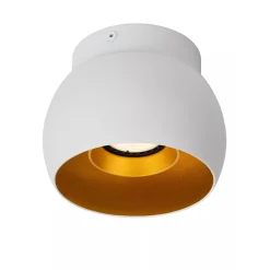 Witte plafondspot GU10 met gouden binnenzijde