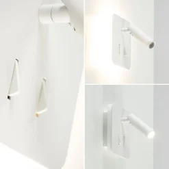 Witte wandlamp vierkant inclusief LED en spot