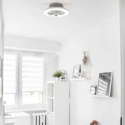 Zilveren ventilator inclusief LED klein