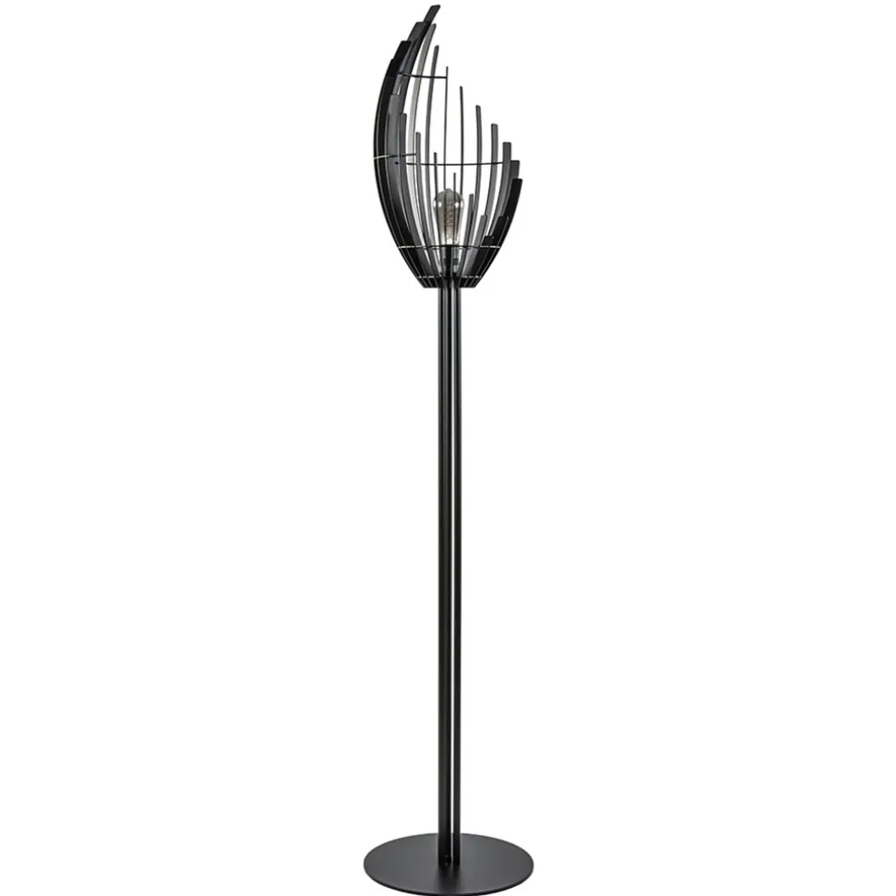 Zwart metalen design vloerlamp Omegna dimbaar