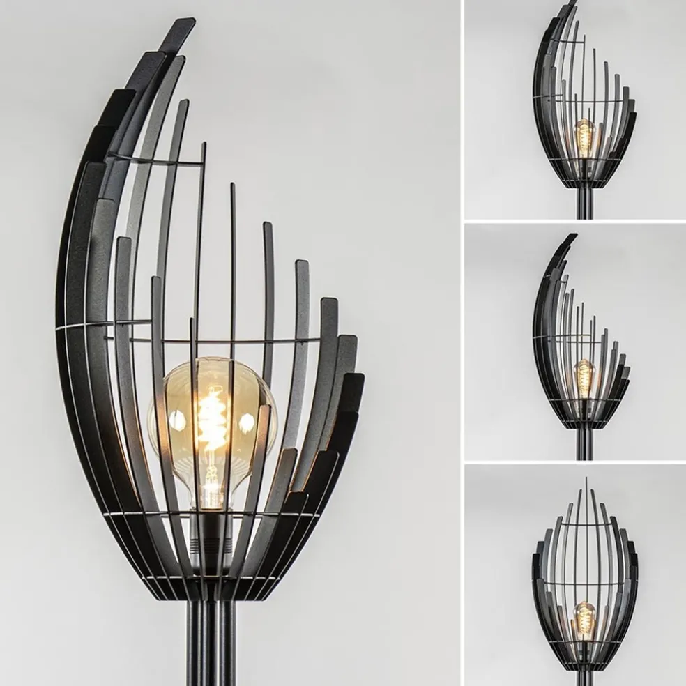 Zwart metalen design vloerlamp Omegna dimbaar