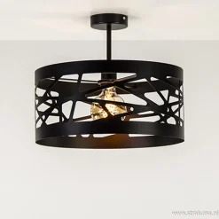 Zwart metalen plafondlamp Scandinavisch