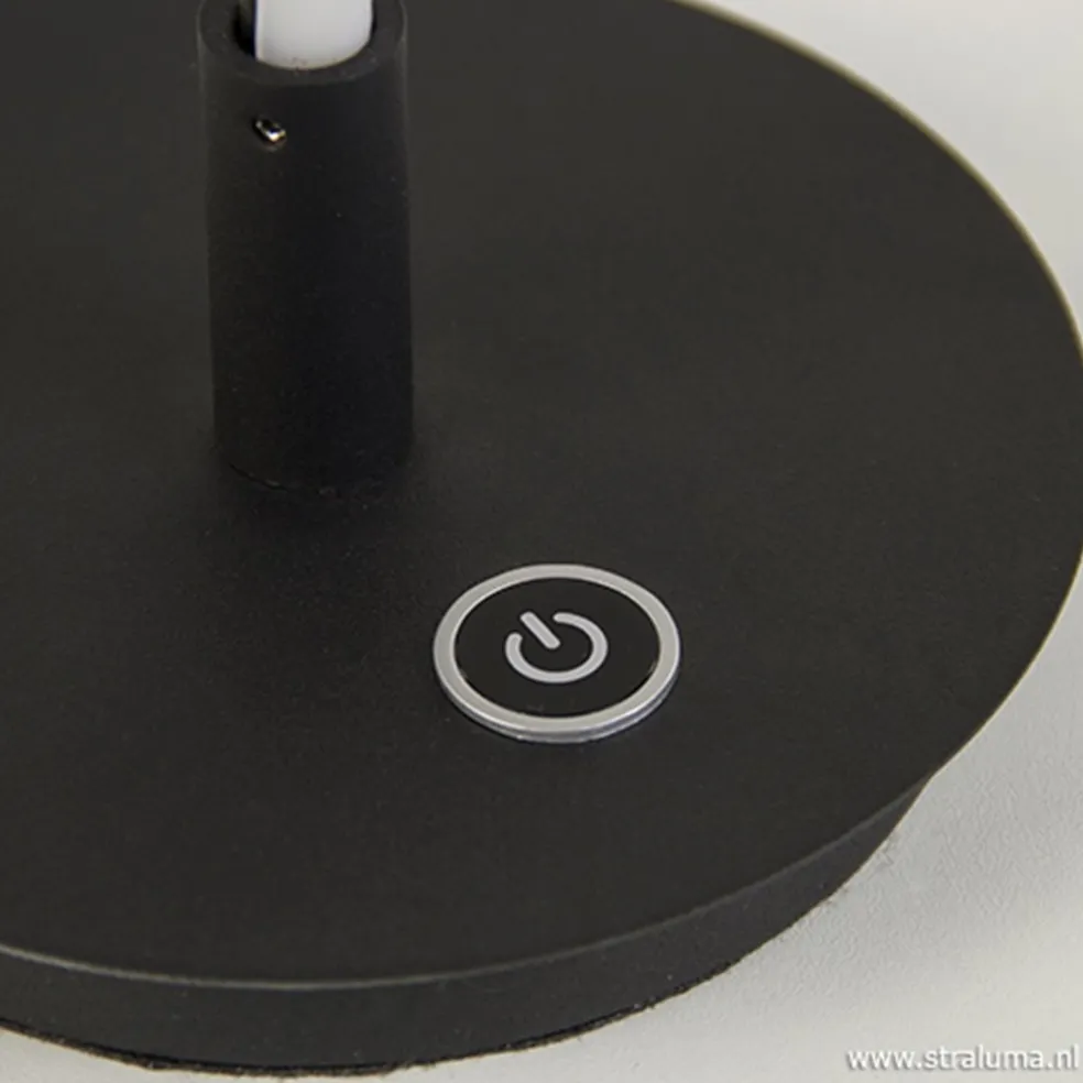 Zwarte LED tafellamp met touchdimmer