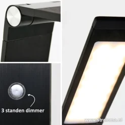 Zwarte led vloerlamp met touchdimmer
