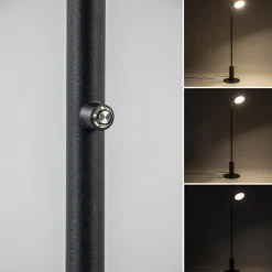 Zwarte LED vloerlamp 3-standen dimbaar