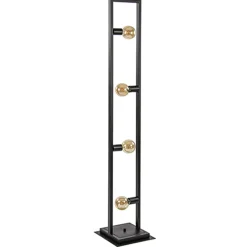 Zwarte metalen vloerlamp open frame