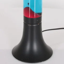 Zwarte tafellamp lava blauw met rood