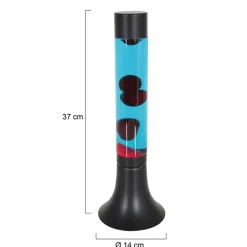 Zwarte tafellamp lava blauw met rood