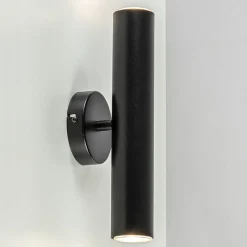 Zwarte wandlamp up+down cilinder GU10